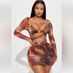 Watch Me Go Mesh Mini Dress Set - Orange/combo - S
FASHIONNOVA